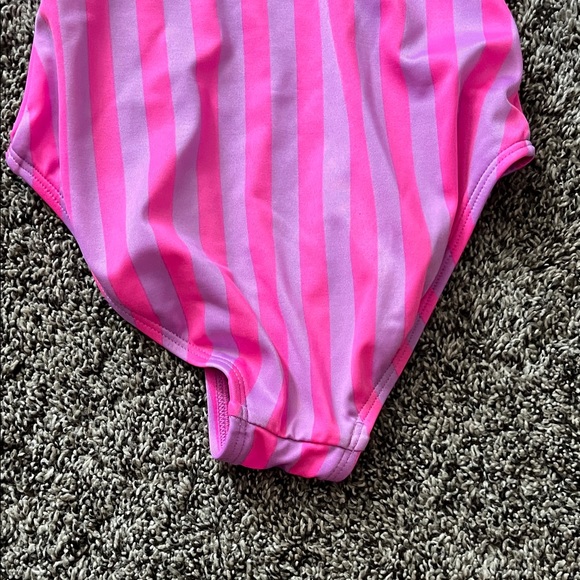 Pink Striped Ruffle Swimsuit - Picture 9 of 9